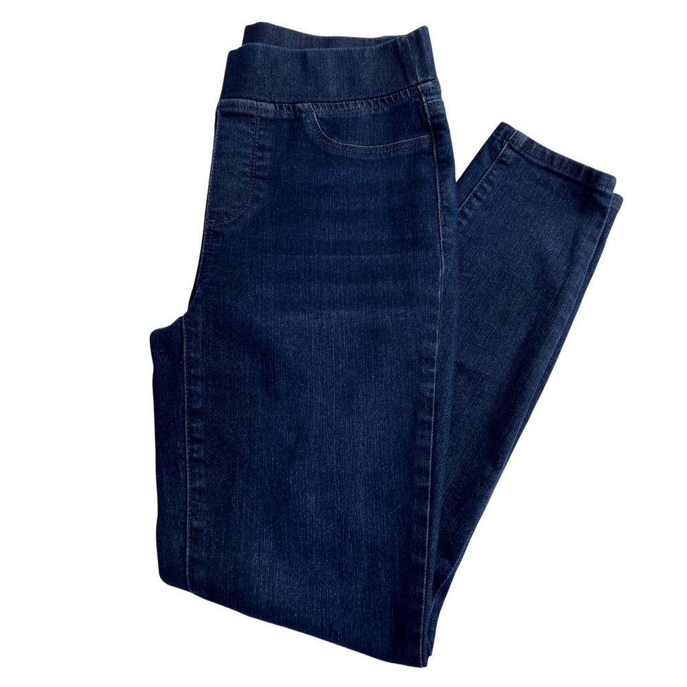 Dark Wash High Waisted Pull On Skinny Jeggings Jeans Womens Size S 28x26 Dark C8